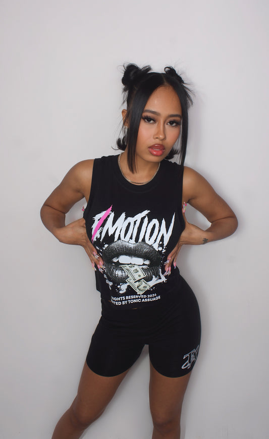 “MOTION” CROPPED TANK TOP