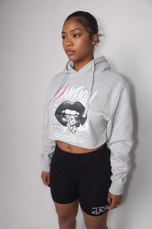 “MOTION” CROPPED HOODIE